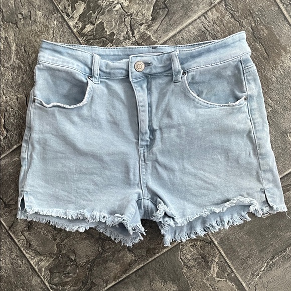 Zenana Outfitters Pants - ZENANA Women’s Distressed Light Blue Jean Shorts Sunshine Holiday Indie Grunge